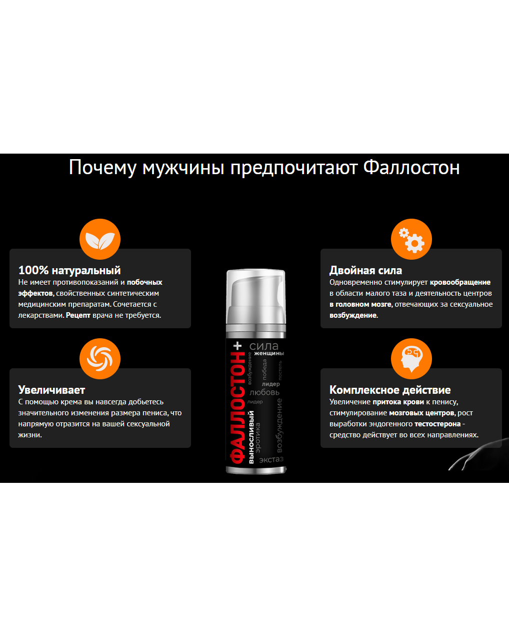 Фаллостон - крем для увеличения длины и толщины полового члена, заказать с доставкой