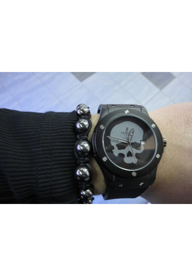 Часы Hublot Skull Bang и Портмоне Wild Alligator в подарок, стильный комплект: часы Hublot Skull Bang и портмоне Wild Alligator