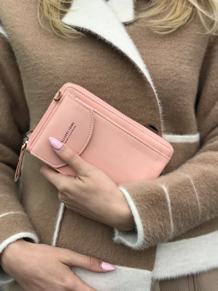 Сумка клатч розовая мини с PowerBank