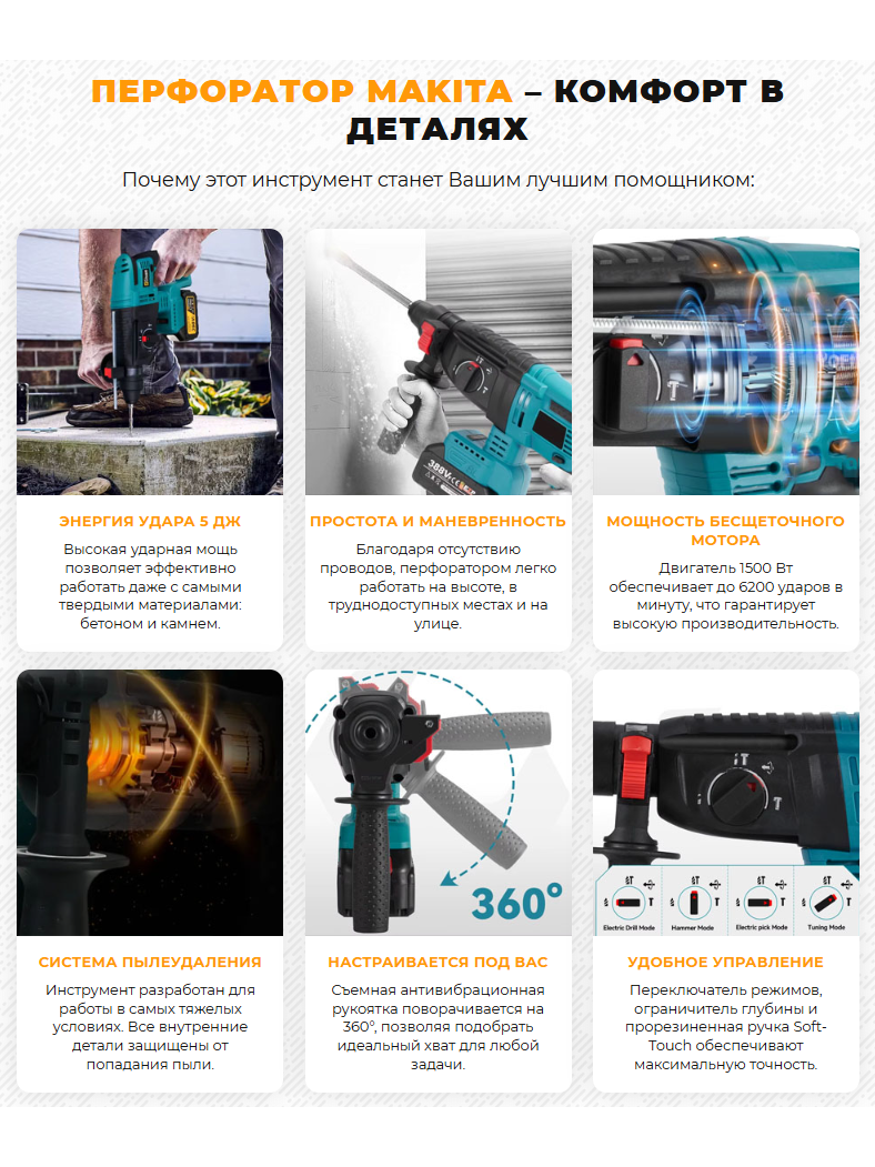 Купить аккумуляторный перфоратор Makita