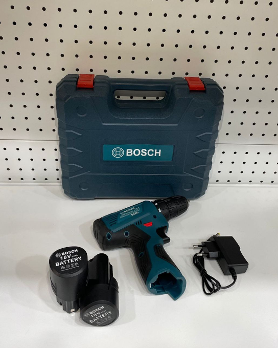 Шуруповерт Bosch с набором инструментов для дома и дачи