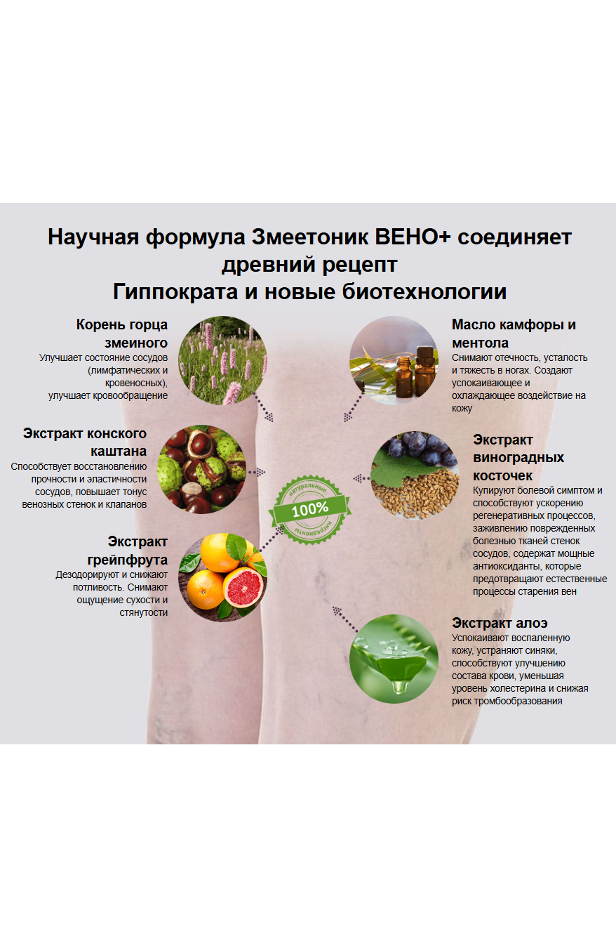 Змеетоник Вена Плюс — эффективное средство для лечения варикоза ног