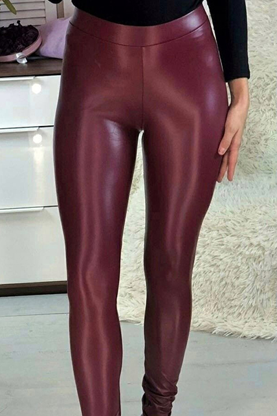 Леггинсы ECO-LEATHER кофейного цвета