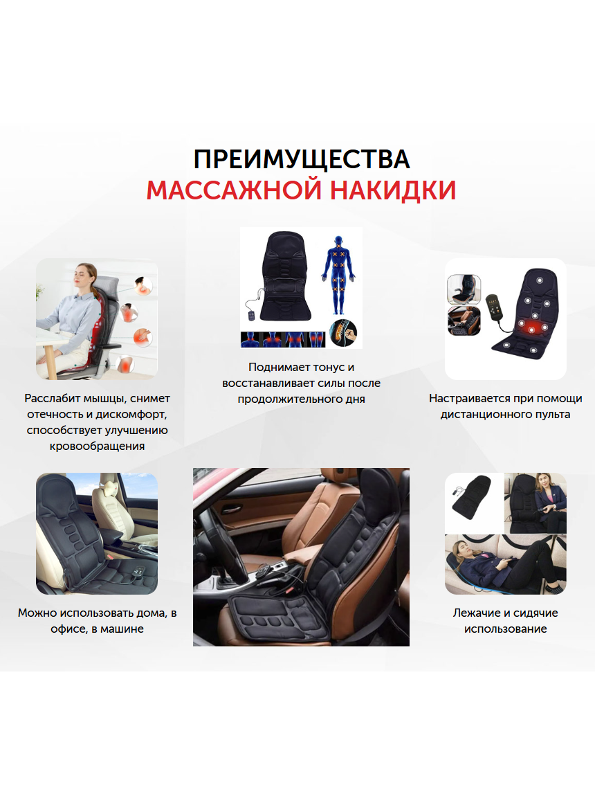 Массажная накидка в машину видео